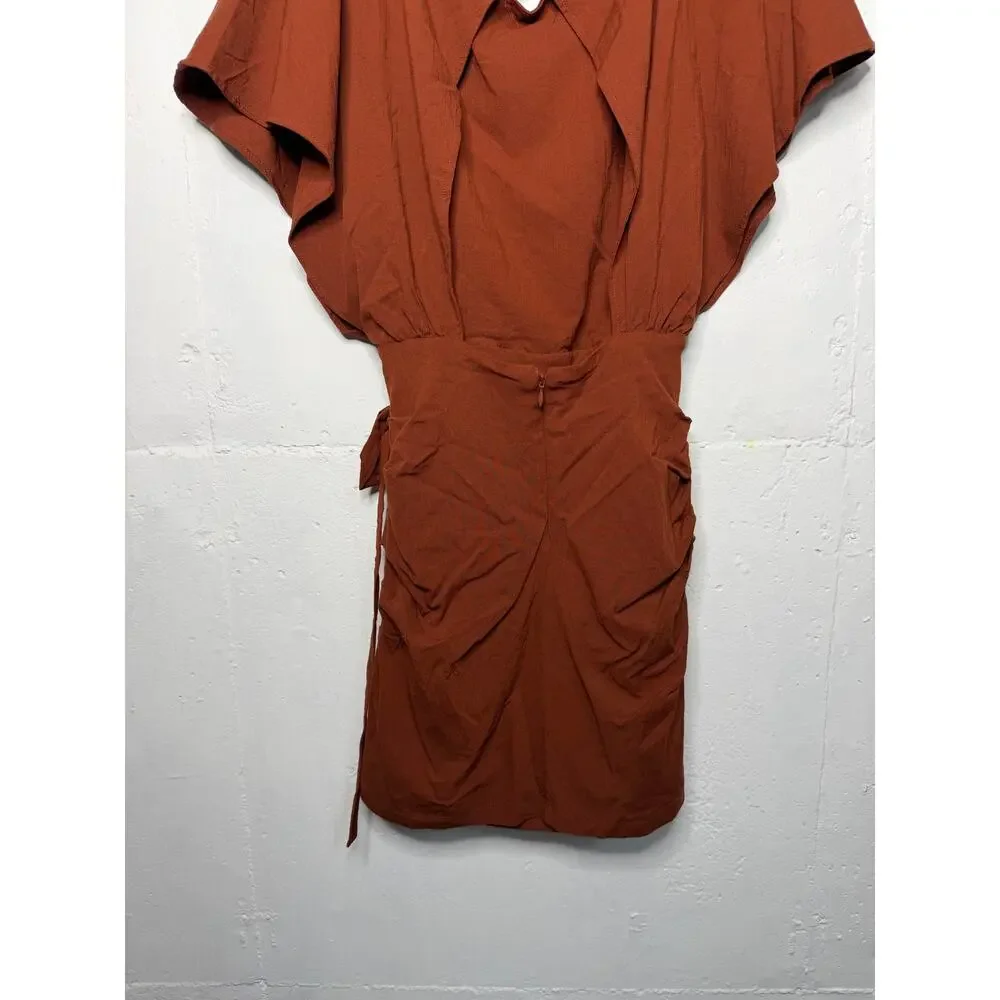 NEW Free People Rough Rider Mini Dress Size Small Brown Short